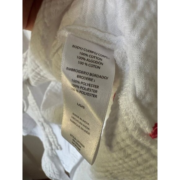 BeachLunchLounge women’s size large white long sleeve top with hearts - Picture 6 of 8